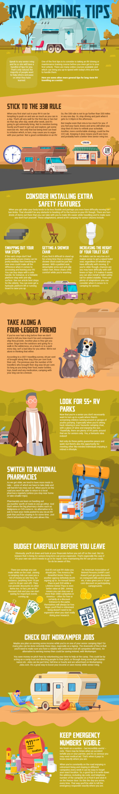 RV camping tips for seniors - infographics